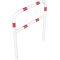 Protective bar made of steel tubing |  60 x 2.5 mm | with crossbar | total width: 1000 mm | total height: 1200 mm | hot-dip galvanized and white coatedwith red reflecting stripes